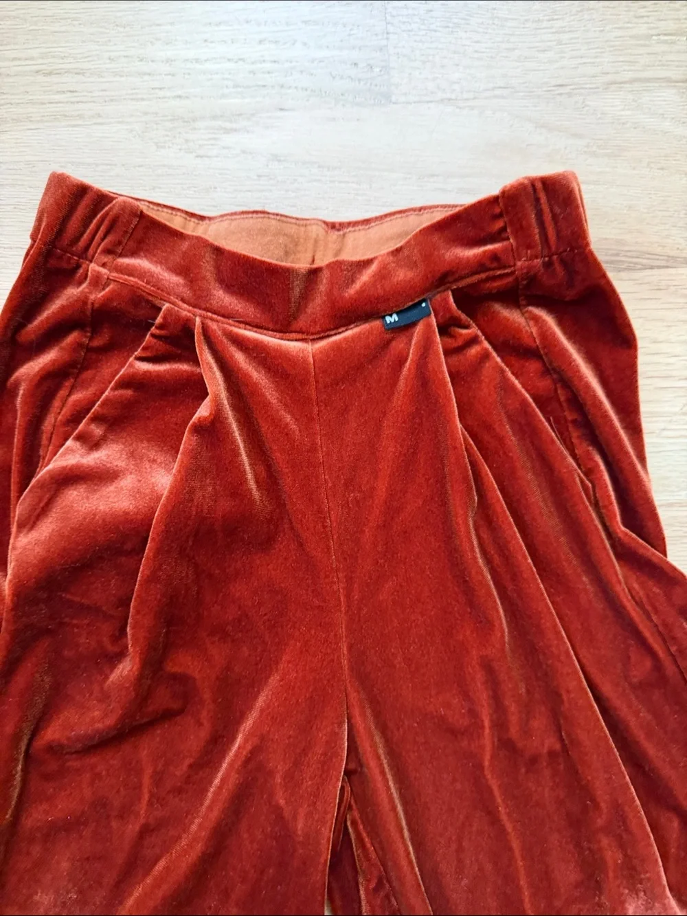 MOLO Denmark Gorgeous Velvet Wide-Leg Pants - Rust Orange Girls sz EUR 116